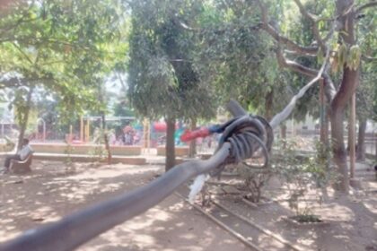 Dangerously located live wire joint in Vasco park shifted