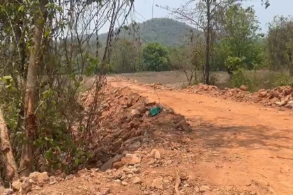 Debris from Demolished Sanguem Town Hall Used for Illegal Land-Fill in Paddy Field