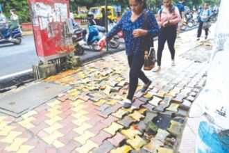 Decrepit footpath pavers across Margao town put pedestrians at risk