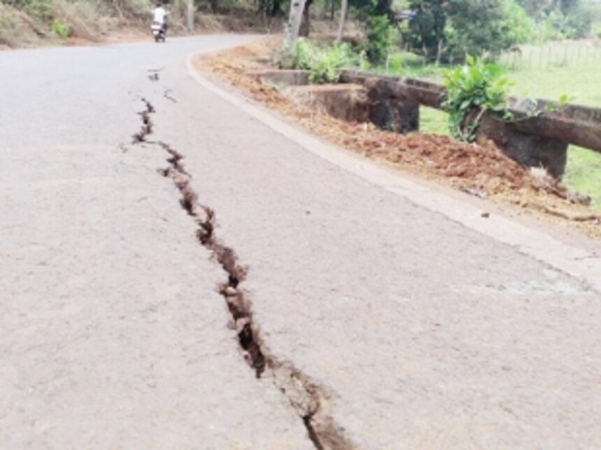 Demand for immediate repair of crack on Uguem village road