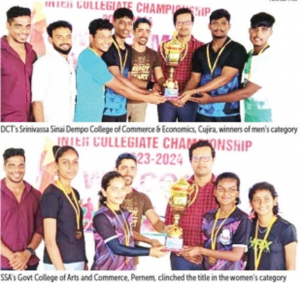 Dempo College and Govt College, Pernem, emerge victorious