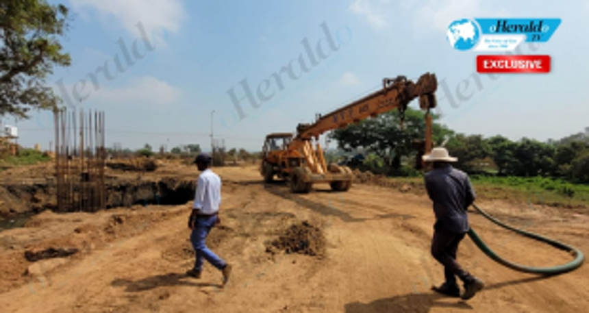 Devastation caused by Western bypass on stilts at Mungul / Seraulim