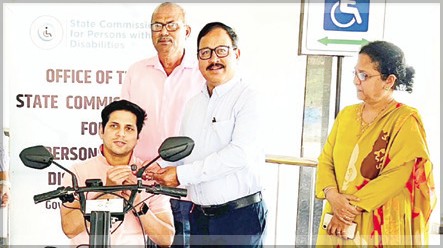 Differently-abled man receives motorised wheelchair