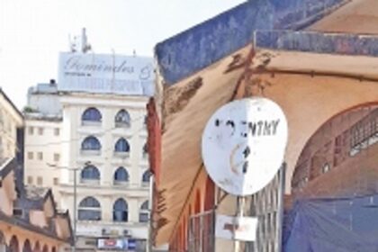 Dilapidated and unreadable signage at the SGPDA market complex