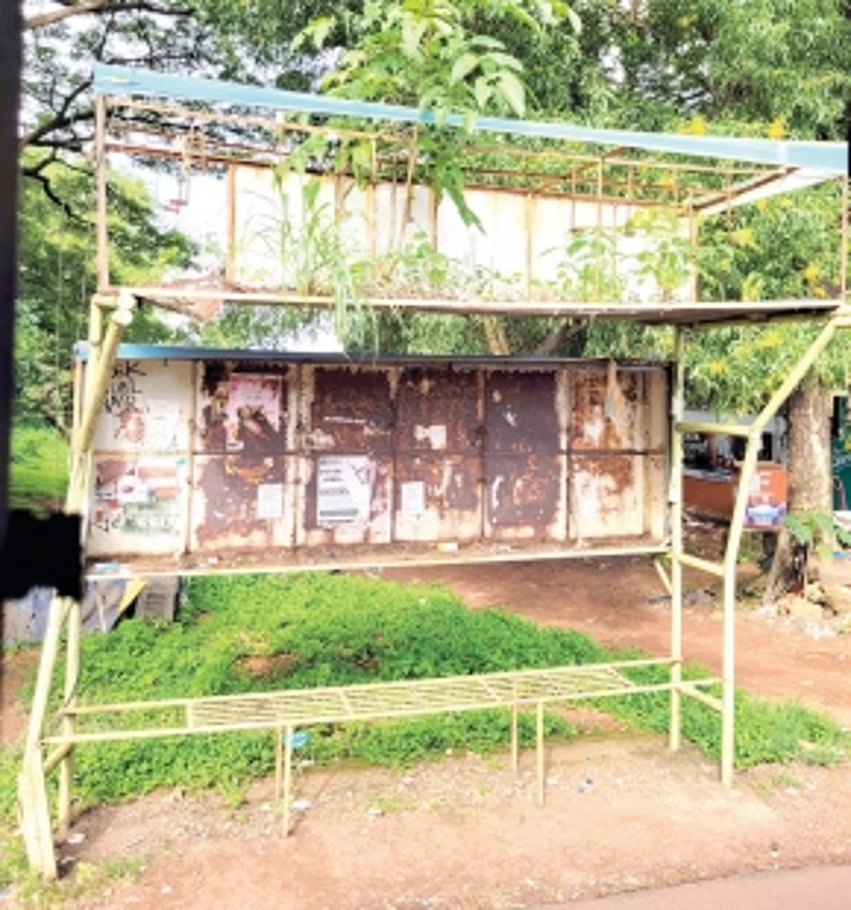 Dilapidated state of bus shelters