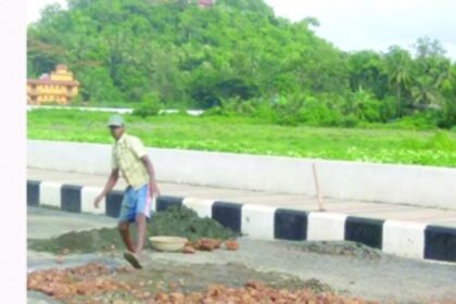 Dr Ambedkar junction to Curchorem Fire Station road repaired after Herald report