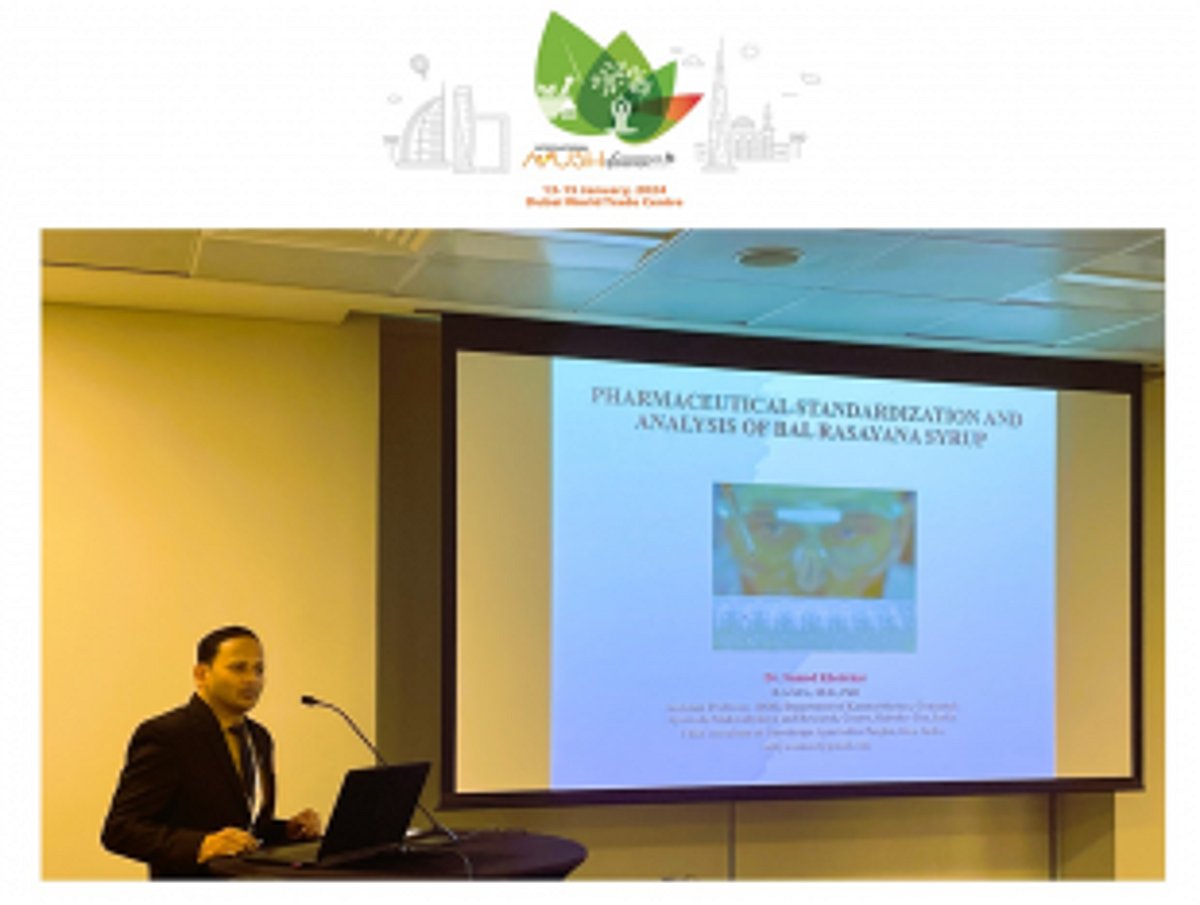 Dr. Sumod Khedekar, Illuminates the Global Platform with his invention at the 2nd Ayush International Conference Dubai.