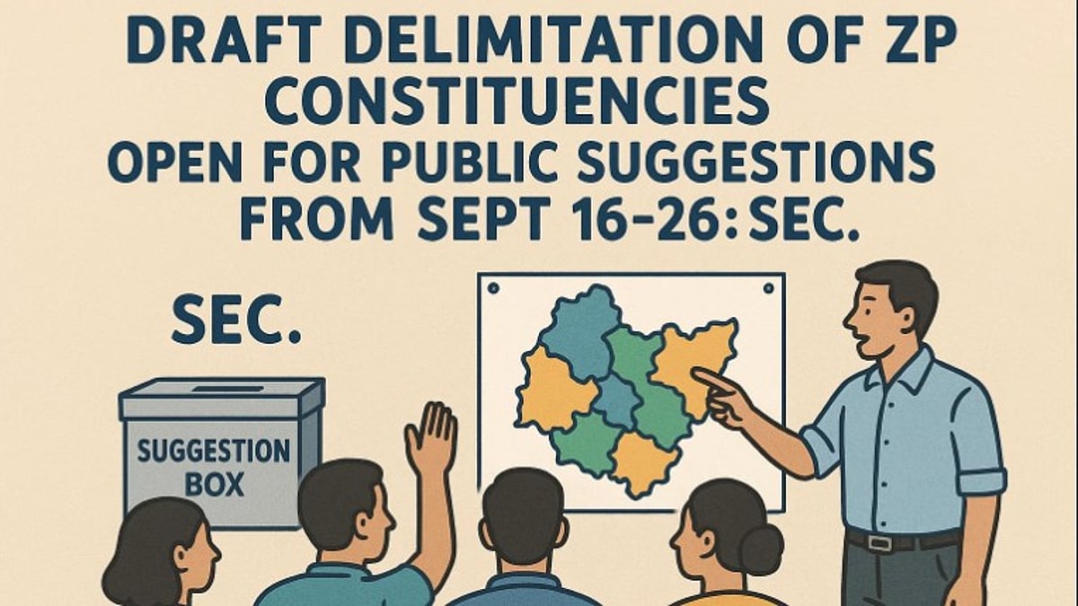 Draft Delimitation of ZP Constituencies Open for Public Suggestions from Sept 16–26: SEC