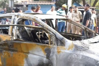 Driver charred to death as speeding car crashes into parked vehicles at Tonca; fire fighters douse flames, retrieve body from inferno