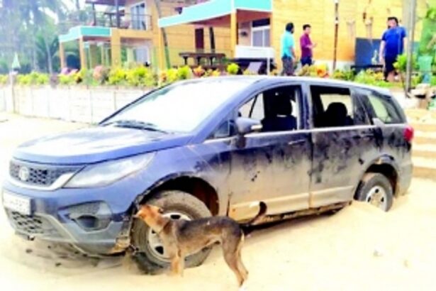 Drunk tourists drive SUV on Agonda Beach; get stuck, then fined
