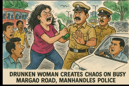 Drunken Woman Creates Chaos on Busy Margao Road, Manhandles Police