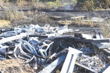 Dry grass, discarded fibre canopies catch fire near Miramar beach, cause unknown