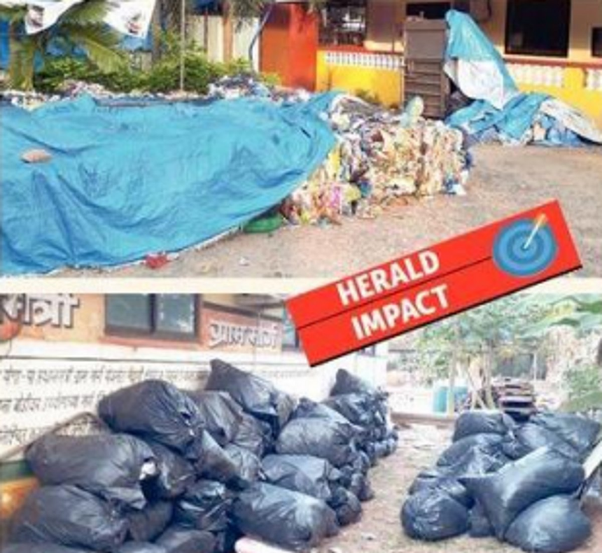 Dump yard cleared behind   Cana Benaulim Panchayat ghar