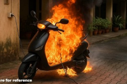 Electric Scooter Catches Fire While Charging in Panjim Residential Complex