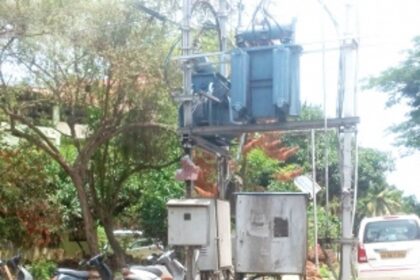 Electric transformer at Mangor hill poses risk