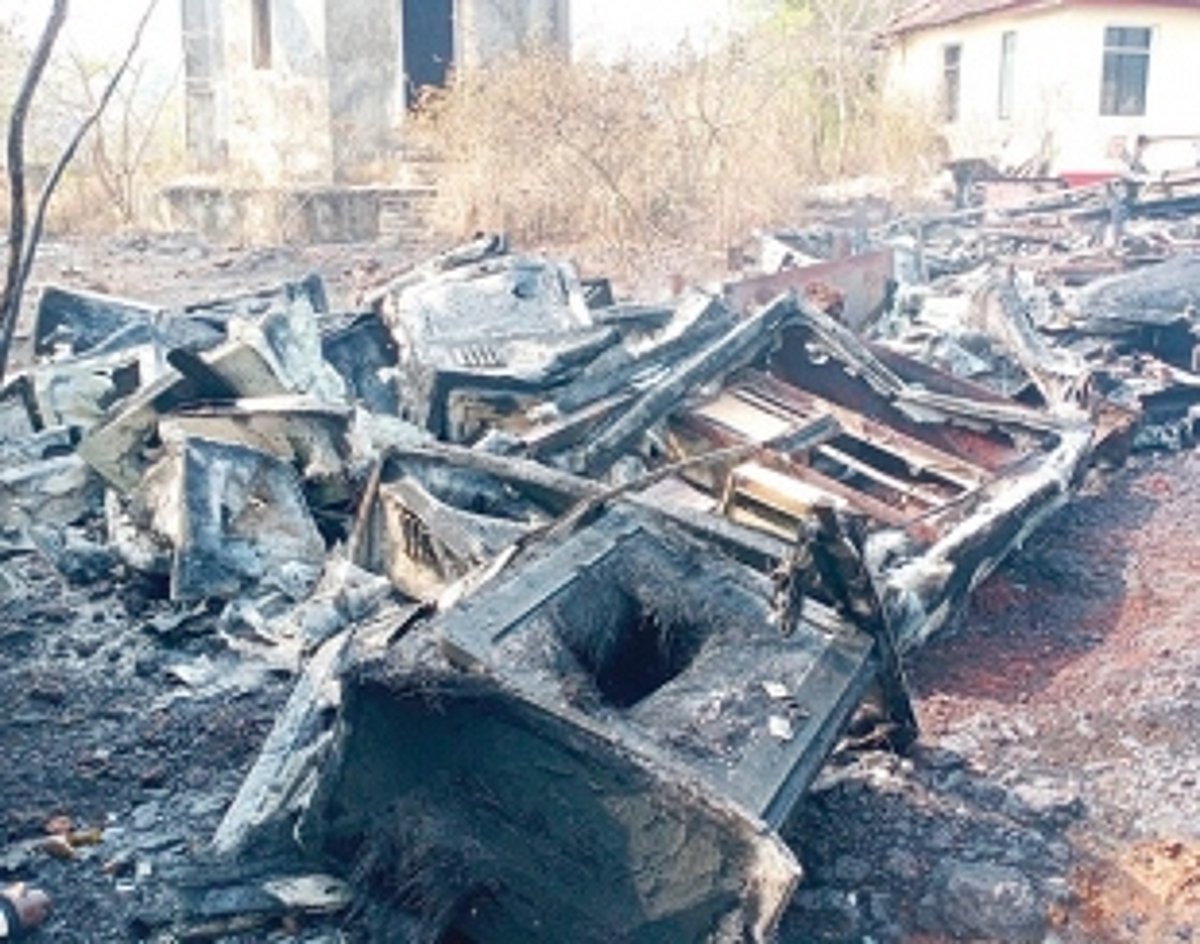 Electrical scrap  gutted at Aldona