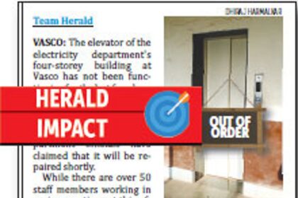 Elevator at Vasco’s Electricity department bldg repaired