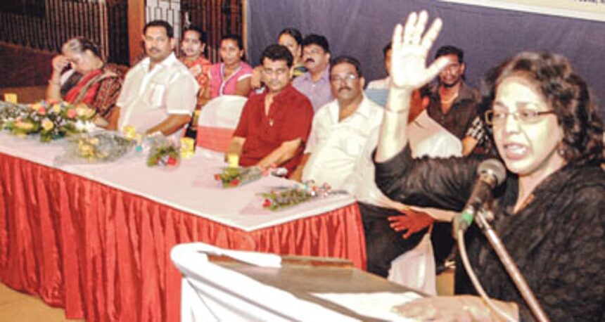 Environment Minister Alina Saldanha speaking at the  meeting on Special Status