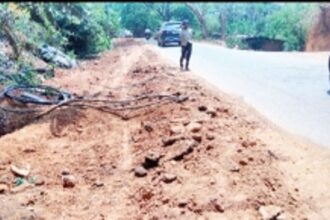 Even Bappa got a jolt travelling on Ponda’s pothole-ridden roads