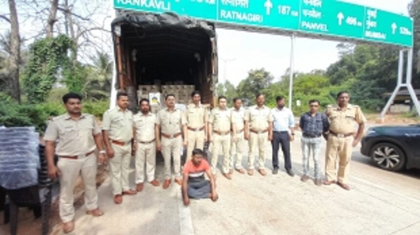 Excise team seizes liquor from two different trucks at the Patradevi check post