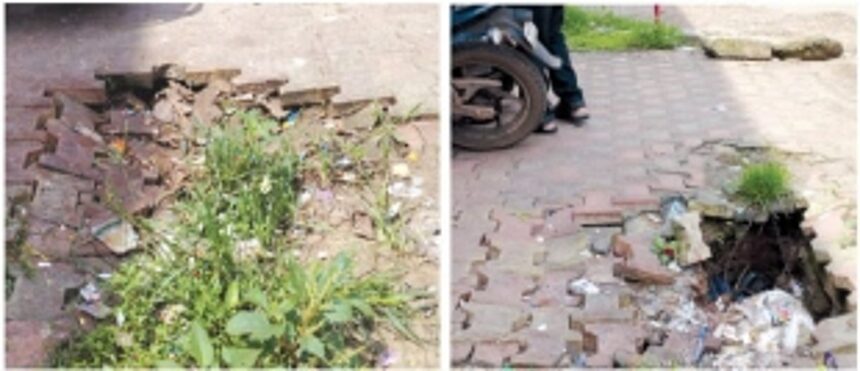 Exercise extreme caution while walking on Margao’s dangerous footpaths 1 Exercise extreme caution while walking on Margao’s dangerous footpaths