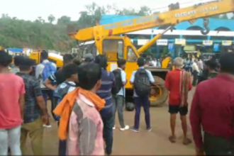 FATAL ACCIDENT: Motorcycle Taxi operator crushed under a crane at KTC Bus Stand, Ponda