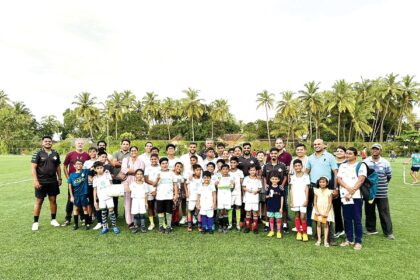 FC Goa star Sahil inspires
young footballers at Santa Cruz