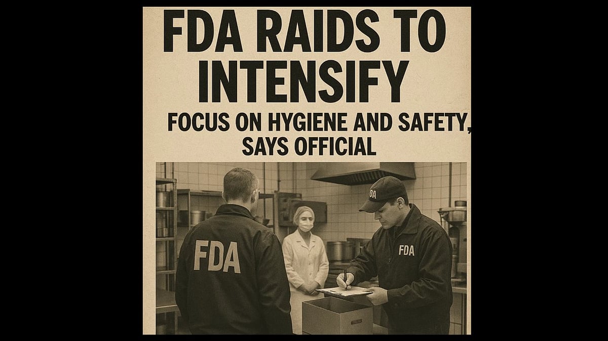 FDA Raids to Intensify; Focus on Hygiene and Safety, Says Official