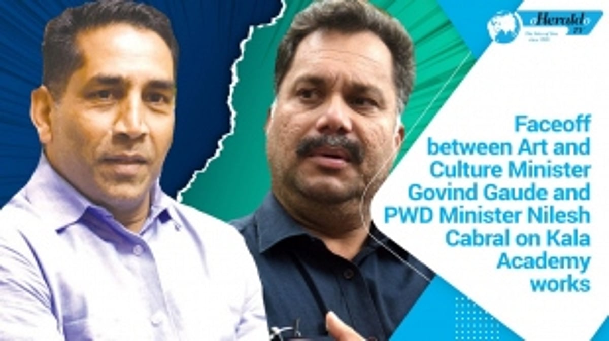 Faceoff between Art & Culture Minister Gaude & PWD Minister Cabral on Kala Academy works