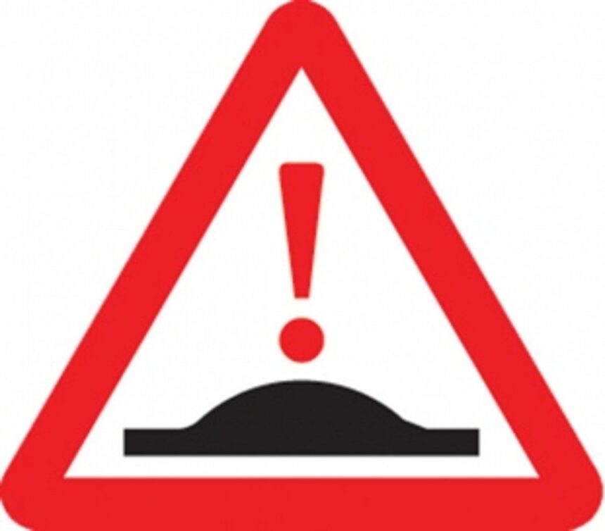 Faded marking on road humps endanger motorists in Arambol 1 Faded marking on road humps endanger motorists in Arambol