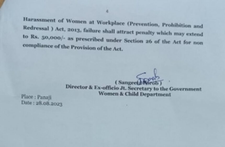 Failure to implement PoSH Act at work place to attract penalty of Rs 50k