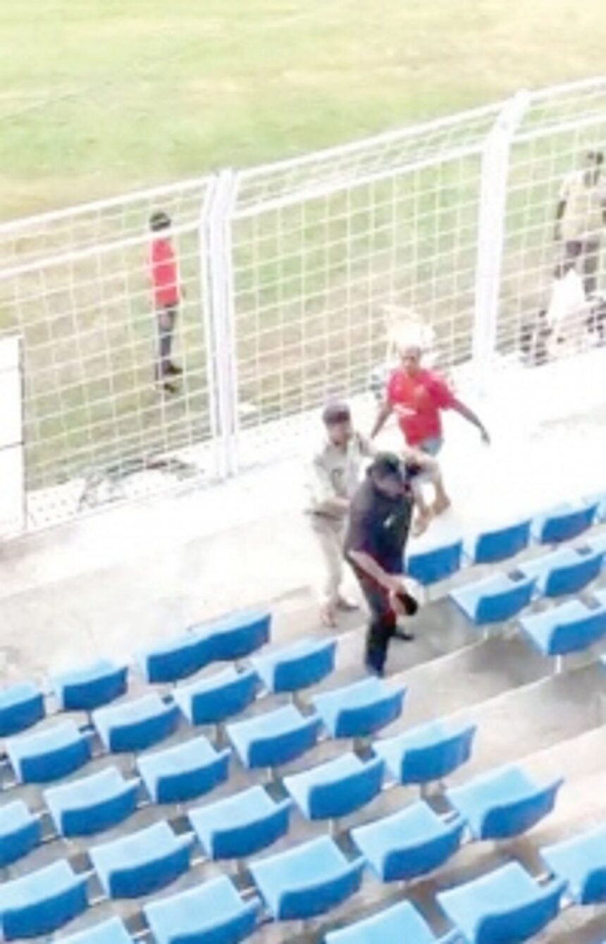 Fans nab suspicious man for witchcraft  at Nehru Stadium during the game