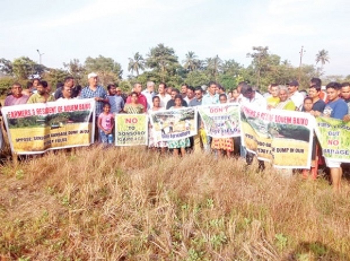Farmers oppose storing of Sonsoddo  bioremediation residue in fields