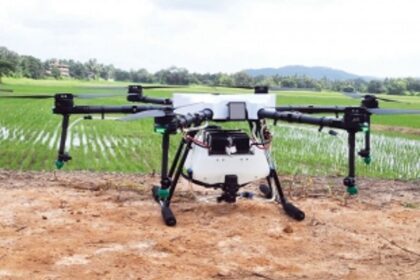Farming Solutions: Revolutionary Agri-Drones spray fertilisers in Chinchinim fields
