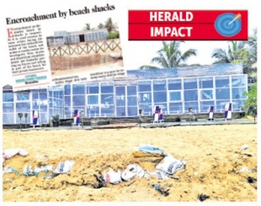 Fencing removed by shack operator after protests from public