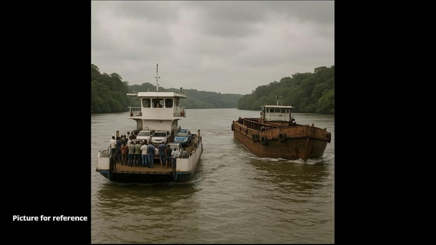Ferry Stalls Mid-River at Cumbharjua; Collision with Barge Narrowly Avoided 1 Ferry Stalls Mid-River at Cumbharjua; Collision with Barge Narrowly Avoided