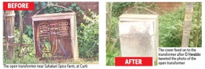 Finally, Electricity Department covers open transformer at Curti