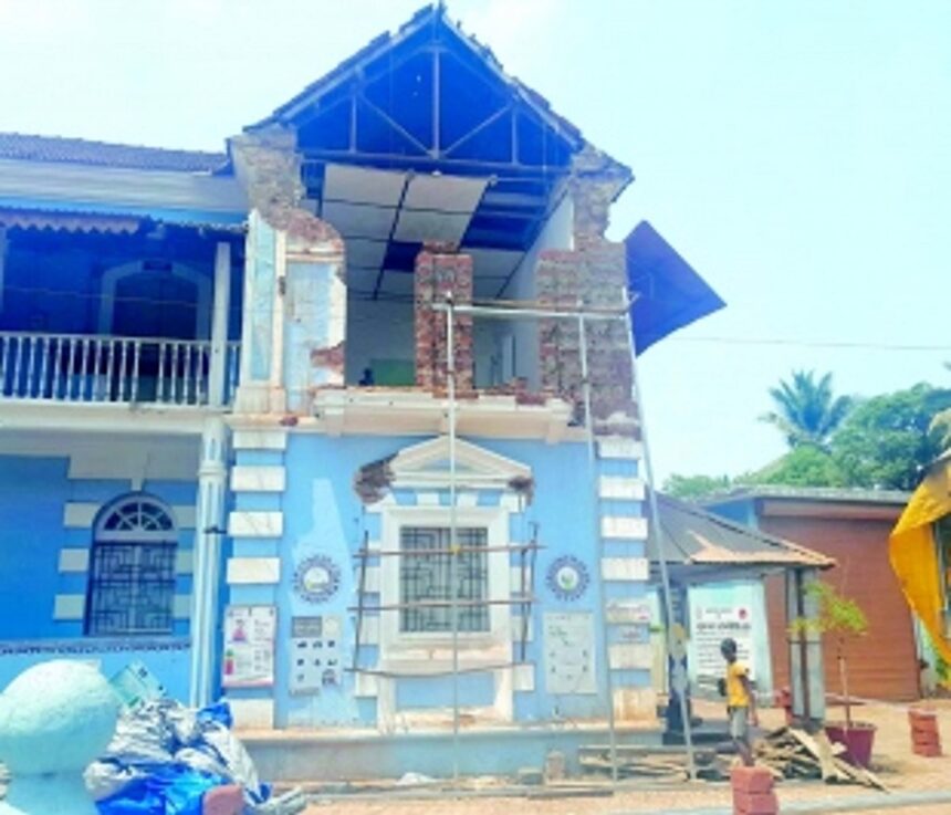 Finally, PWD begins repair work on damaged heritage building of Margao Urban Health Centre