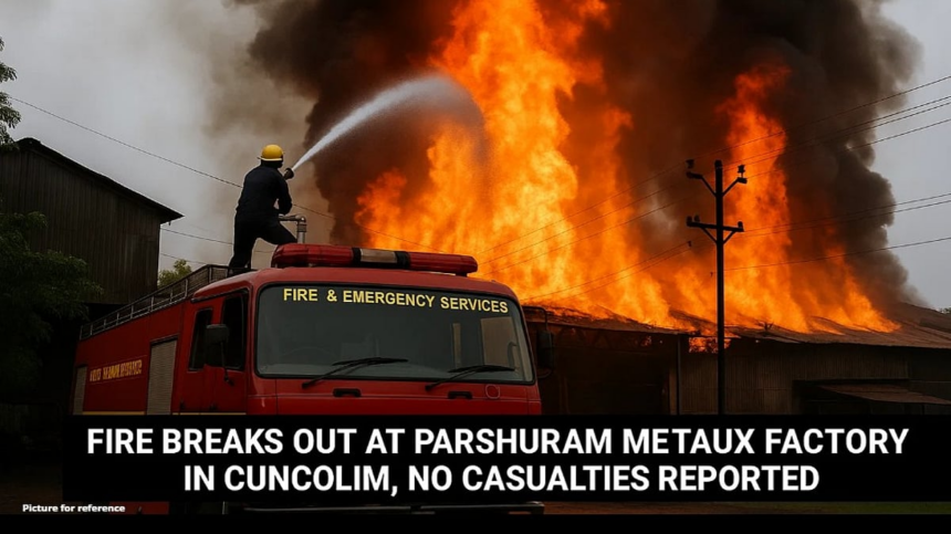 Fire Breaks Out at Parshuram Metaux Factory in Cuncolim, No Casualties Reported 1 Fire Breaks Out at Parshuram Metaux Factory in Cuncolim, No Casualties Reported