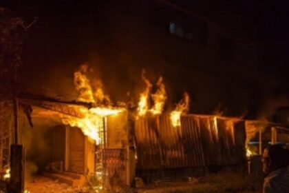 Fire Ravages Paint Godown in Porvorim