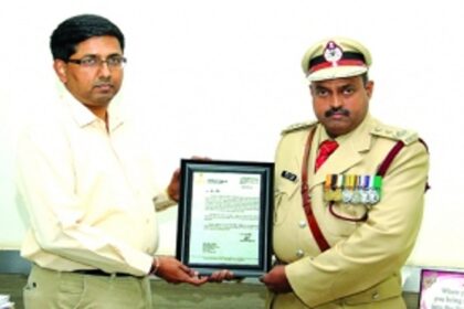 Fire Services Dy Director Raiker awarded appreciation certificate