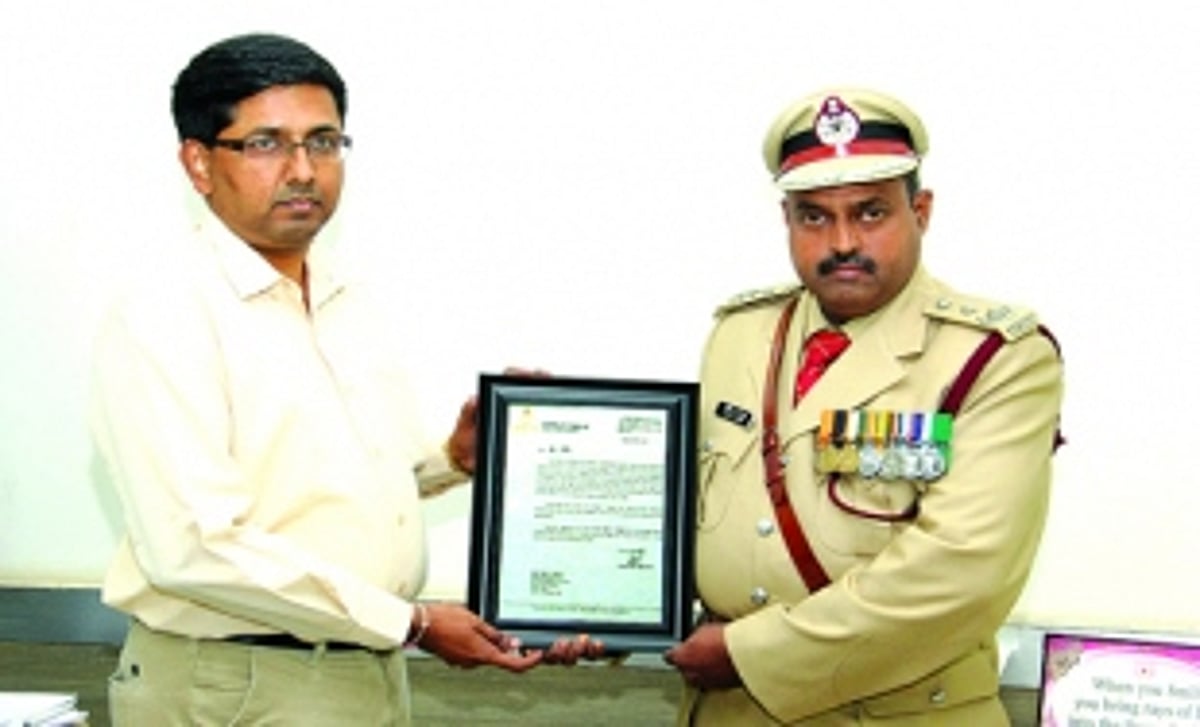 Fire Services Dy Director Raiker awarded appreciation certificate