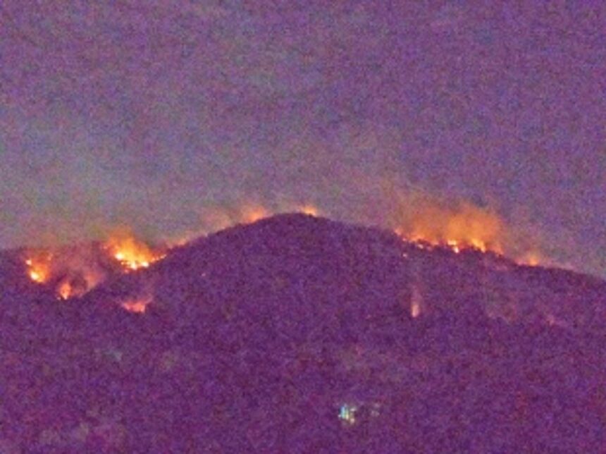 Fire on hillock near Chapoli Dam still burning, but under control