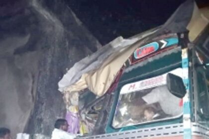 Fire personnel rescue driver trapped in truck cabin at Kundaim