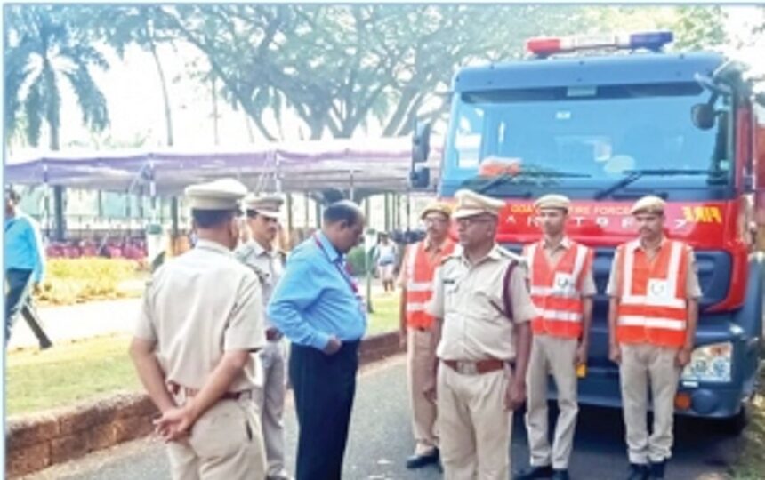 Fire services team inspects Old Goa feast venues 1 Fire services team inspects Old Goa feast venues