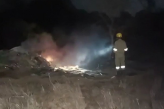 Firebreaks out in the bushes near the Aguada helipad