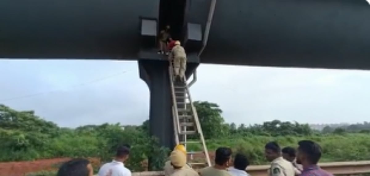 Firemen rescue woman from atop flyover pillar in Dabolim