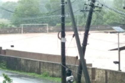 First rain turns Avedem football ground into swimming pool