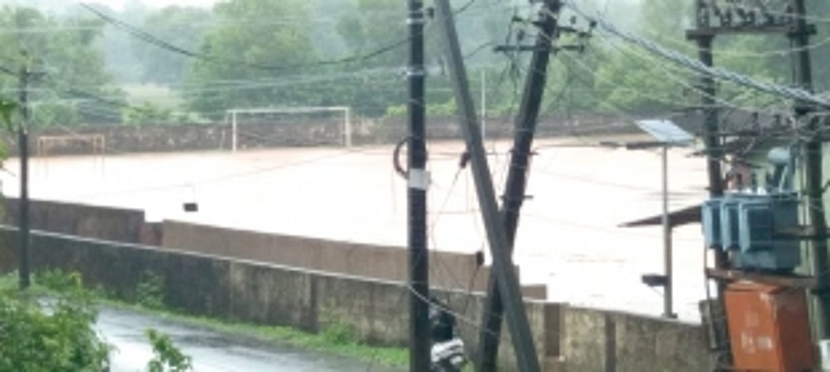 First rain turns Avedem football ground into swimming pool
