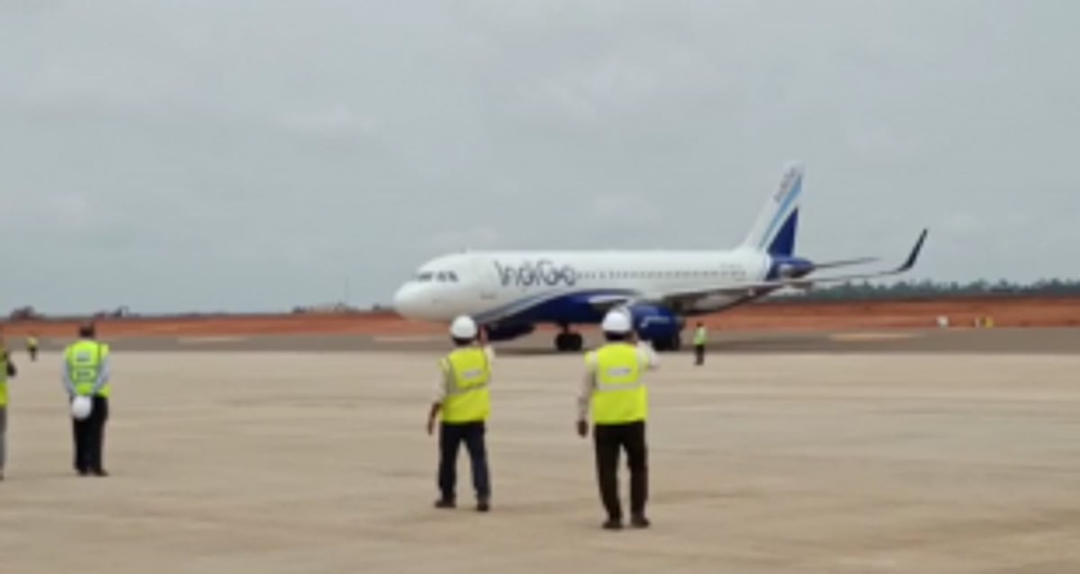 First test flight lands at Mopa Greenfield Airport on Monday